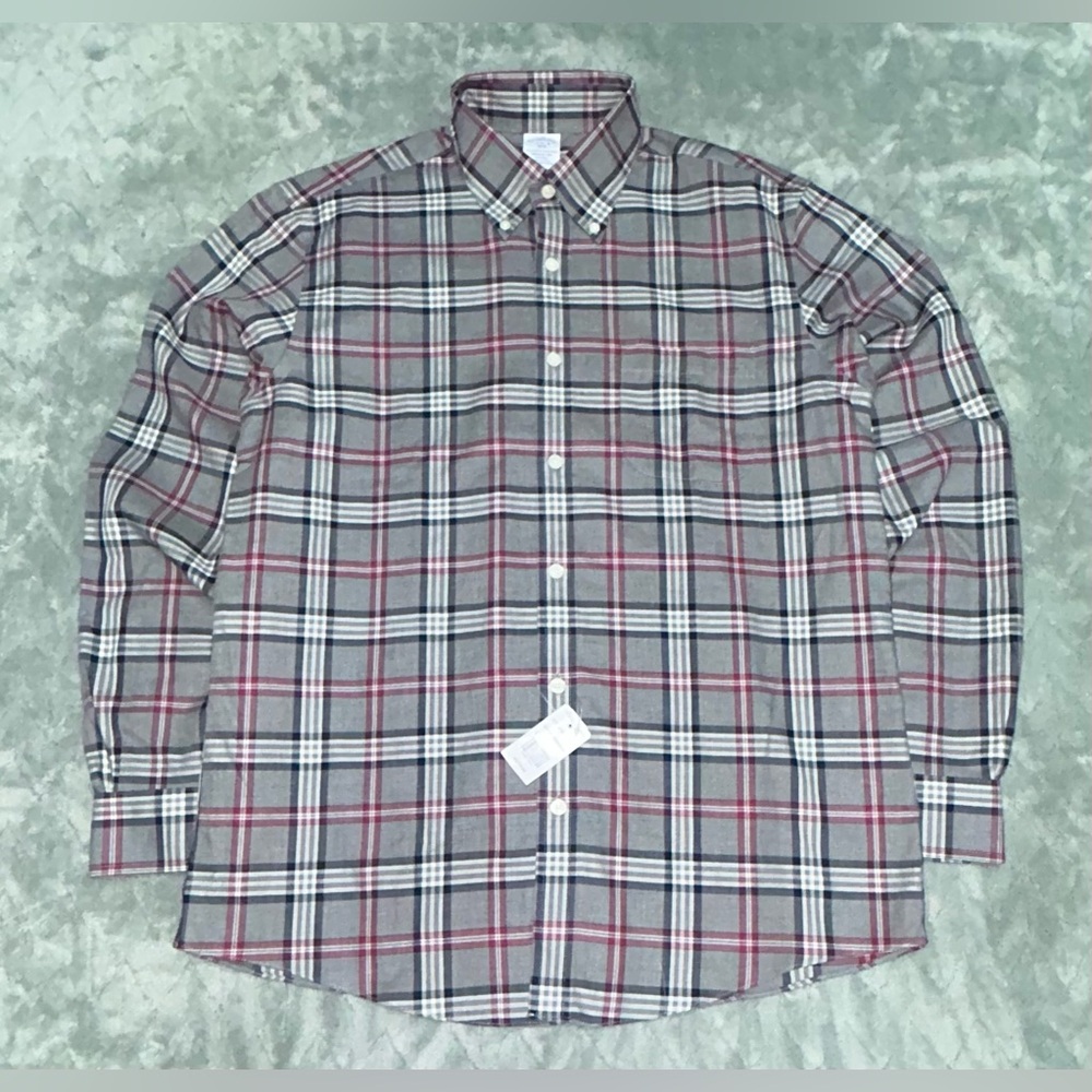 Brooks Brothers The Original Polo Shirt Non Iron Men’s Long Sleeve Plaid Men’s M